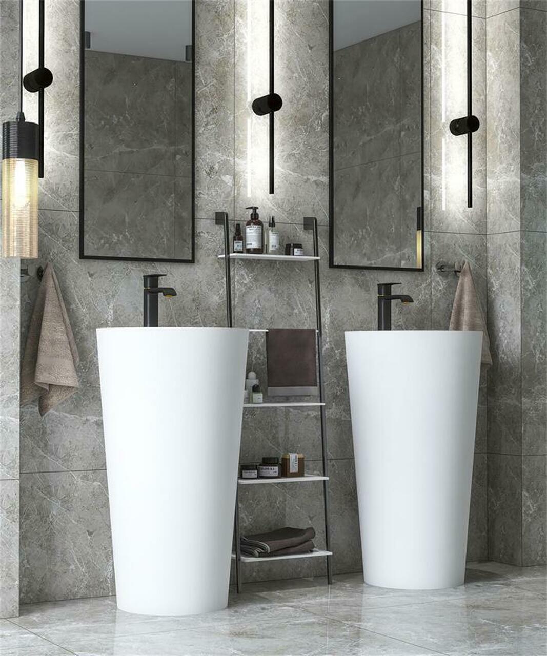 E-P03-2 White Pedestal Sink